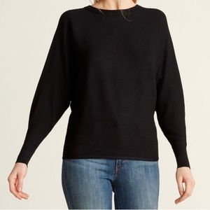 Carmen Marc Valvo Black Dolman Zipper Sleeve Ribbed Sweater Women’s XS Sexy Soft
